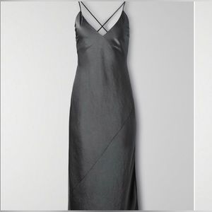 Aritzia Black Wilfred Only Slip Maxi Dress